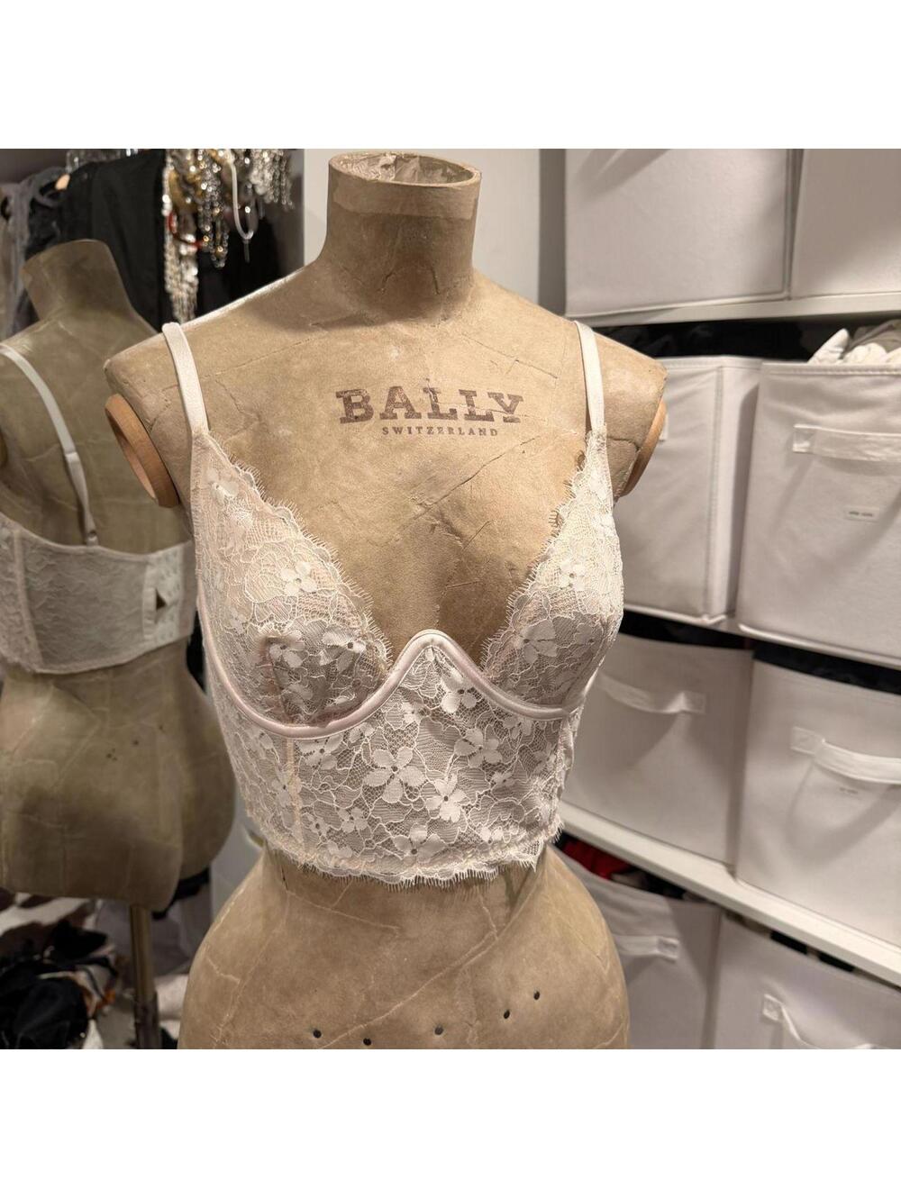 Victoria's Secret White Lace Longline Bralette
